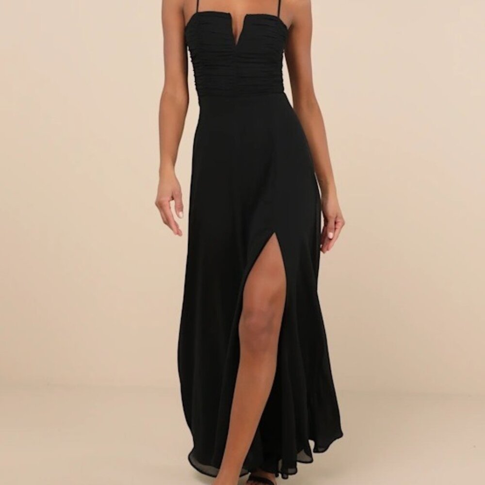 Lulus NWT Sweeney Black Sleeveless Maxi Dress - Size S